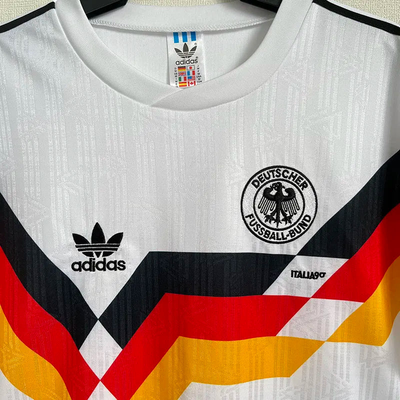 1990 Germany Home White Retro Soccer Jersey