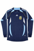 2006 Argentina Away Long Sleeve Retro Soccer Jersey