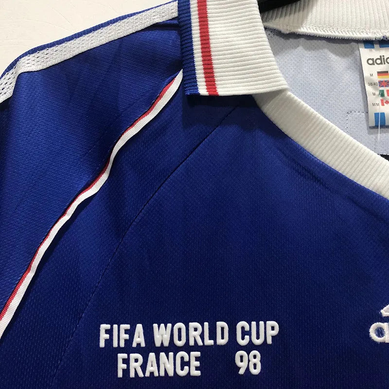 1998 France Home Retro Soccer Jersey