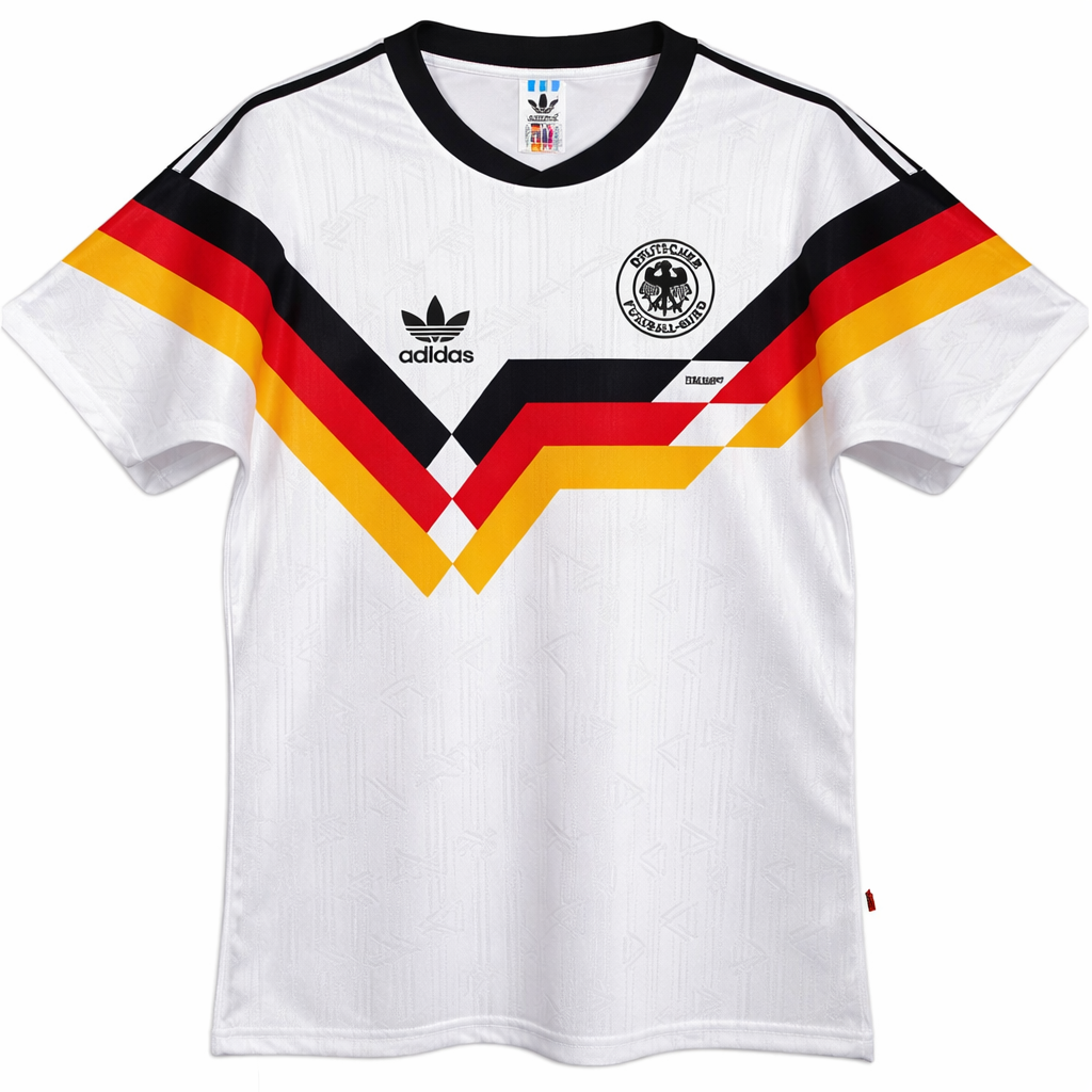 1990 Germany Home White Retro Soccer Jersey